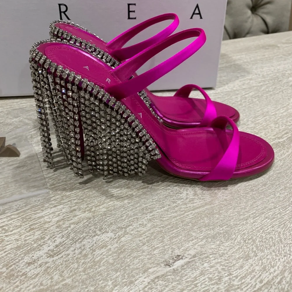 AREA satin embellished sandals - Picture 7 of 8